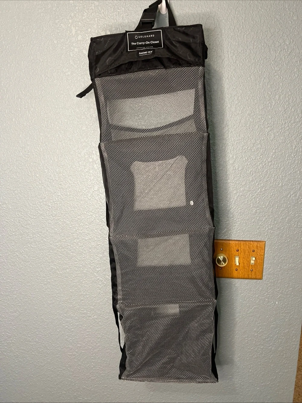 Solgaard Carry-On Closet Travel Organizer Black Hanging Shelves